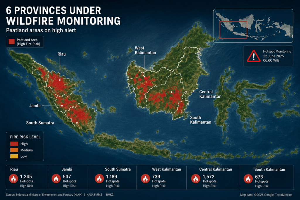 Karhutla 2026 Melonjak 1779 Persen, BMKG Tetapkan 6 Provinsi dalam Pengawasan Ketat